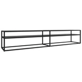 vidaXL Szafka pod TV, czarna, 220x40x40,5 cm, szkło hartowane