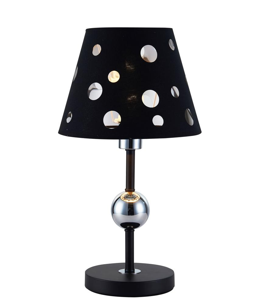 Lampka nocna Batley Ledea czarna metalowa z abażurem klasyczna