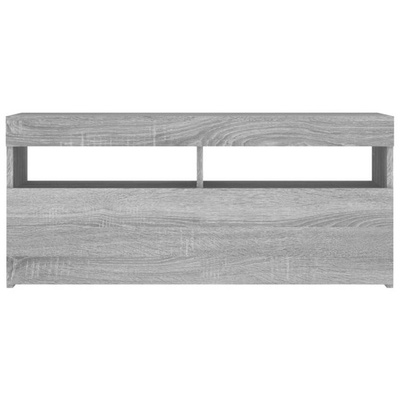 vidaXL Szafka pod TV z oświetleniem LED, szary dąb sonoma, 90x35x40 cm