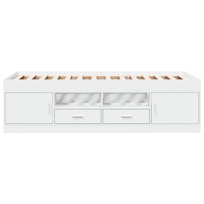 Łóżko dzienne z szufladami, bez materaca, białe, 90x190 cm