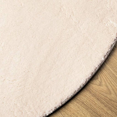 vidaXL Dywan HUARTE z krótkim włosiem, beżowy, Ø 100 cm