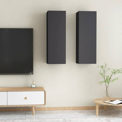 vidaXL Szafki telewizyjne, 2 szt., szare, 30,5x30x90 cm