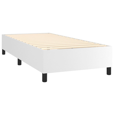 vidaXL Łóżko kontynentalne z materacem, białe, ekoskóra 80x200 cm wariant 4
