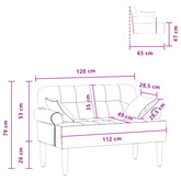 Sofa dwuosobowa z guzikowym pikowaniem Czarny 120 x 65 x 79 cm