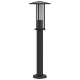 Lampa ogrodowa na słupku, czarna, 60 cm, stal nierdzewna