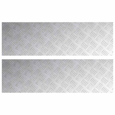 Stopień Prostokątny 2 pcs Srebrny 100 x 30 cm Aluminium