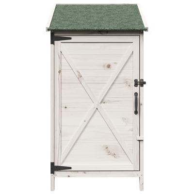 Shed ogrodowy Biały 59,5 x 56 x 113,5 cm Drewno Świerkowe