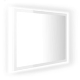 vidaXL Lustro łazienkowe LED, wysoki połysk, białe, 60x8,5x37cm, akryl