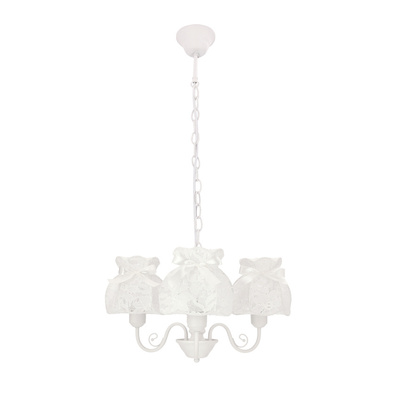 Lampa wisząca z abażurami Rossini biała potrójna do salonu E27