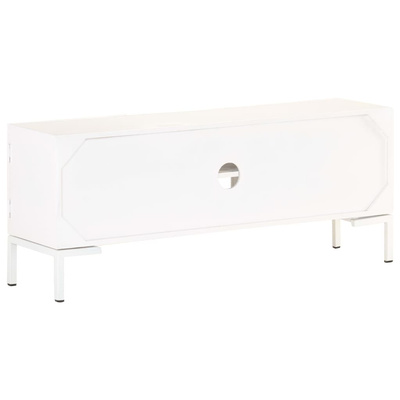 vidaXL Szafka pod TV, biała, 115x30x46 cm, lite drewno mango