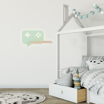 Kinkiet LED 5W dla dziecka miętowy z półką Console 21-75680