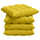 Poduszki na siedziska 4 pcs Jasnożółty 40 x 40 x 6 cm tkanina