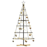 Choinka Stożkowa Świąteczna z podstawą Czarny 154 cm Stal