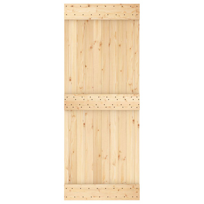 Drzwi przesuwne 80 x 210 cm Lite Drewno Sosnowe (Nieobrobione)