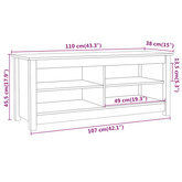 na buty, 110x38x45,5 cm, lite drewno sosnowe Szafka