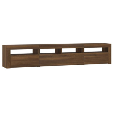 vidaXL Szafka pod TV z oświetleniem LED, brązowy dąb, 210x35x40 cm