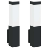 Zewnętrzna lampa ścienna 2 pcs Czarny 10.5 x 6 x 33 cm