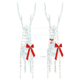 Renifer ciągnący sanie Ciepła biel 30 x 12 x 54,5 cm PET