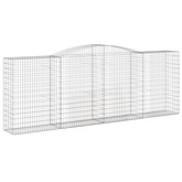 Kosze gabionowe, 3 szt, 400x50x140/160 cm, galwanizowane żelazo