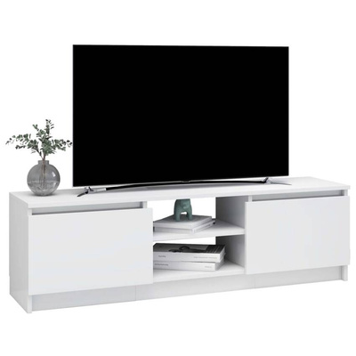 vidaXL Szafka pod TV, wysoki połysk, biała, 120x30x35,5 cm