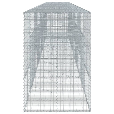 Kosz gabionowy z pokrywą, 1000x100x150 cm, galwanizowane żelazo