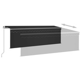 vidaXL Ręcznie zwijana markiza z zasłoną, 4x3 m, antracytowa
