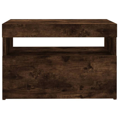 vidaXL Szafka pod TV z oświetleniem LED, przydymiony dąb, 60x35x40 cm
