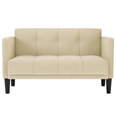 Sofa dwuosobowa kremowa 111 cm Tkanina