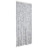 Zasłona przeciwko owadom, biało-szara, 100x200 cm, szenil