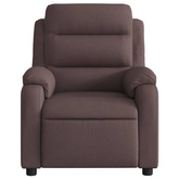 vidaXL Rozkładany fotel masujący, ciemnobrązowy, obity tkaniną