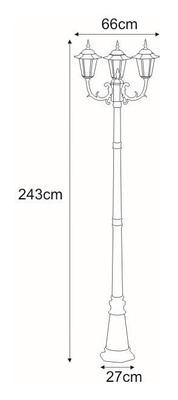 Wysoka zewnętrzna lampa stojąca K-7009A2/3 czarna/złota z serii STANDARD KAJA
