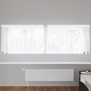 Firanka Koronkowa z zasłonami Biały 80 x 300 cm Poliester