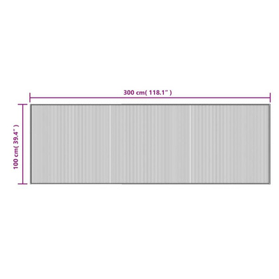 vidaXL Dywan prostokątny, naturalny, 100x300 cm, bambusowy