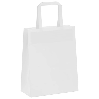 Torby papierowe 250 szt. z uchwytami białe 18x8x22 cm