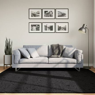 vidaXL Dywan OVIEDO z krótkim włosiem, czarny, 200x200 cm