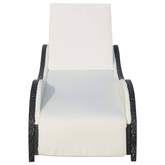 vidaXL Leżak ogrodowy z poduszką, polirattan, czarny