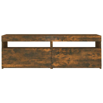 vidaXL Szafka pod TV z oświetleniem LED, przydymiony dąb, 120x35x40 cm wariant 4