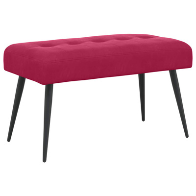 Ławka z guzikami Czerwone wino 80 x 40 x 46 cm Welur