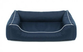 Legowisko dla psa Sofa Valencia Orthopedic w kolorze granatowym z białym wykończeniem Rozmiar: XL - 120 x 90 cm - do samodzielnego złożenia