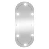 vidaXL Lustro ścienne z LED, 35x80 cm, szklane, owalne