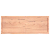 Półka, brązowa, 140x50x(2-4) cm, lakierowane lite drewno dębowe