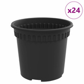 Okrągła doniczka na kwiaty 24 pcs Czarny ? 15 x 12 cm