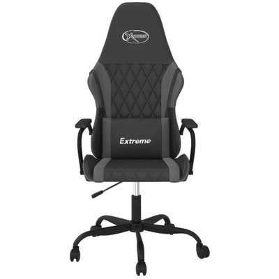 vidaXL Masujący fotel gamingowy, czarno-szary, sztuczna skóra