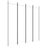 Parawan 4-panelowy, biały, 200x200 cm, tkanina