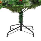 vidaXL Sztuczna choinka z lampkami i szyszkami, zielona 195 cm, PVC/PE