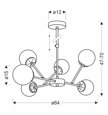 BELWEDER lampa wisząca chromowy 6x40W E14 klosz biały  36-39842