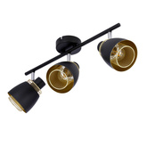 Aleksandria lampa sufitowa listwa 3x40w klosz czarny+złoty