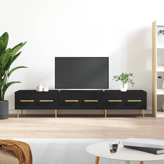 vidaXL Szafka pod TV, czarna, 150x36x30 cm, materiał drewnopochodny