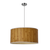 Lampa wisząca z abażurem Timber brązowa pojedyncza do salonu