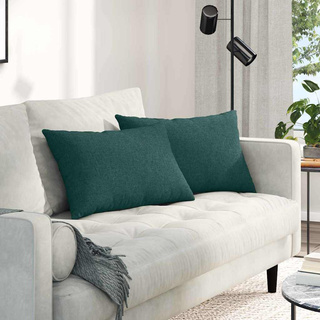 Poduszki na sofę 2 pcs Ciemna zieleń 60 x 40 cm tkanina